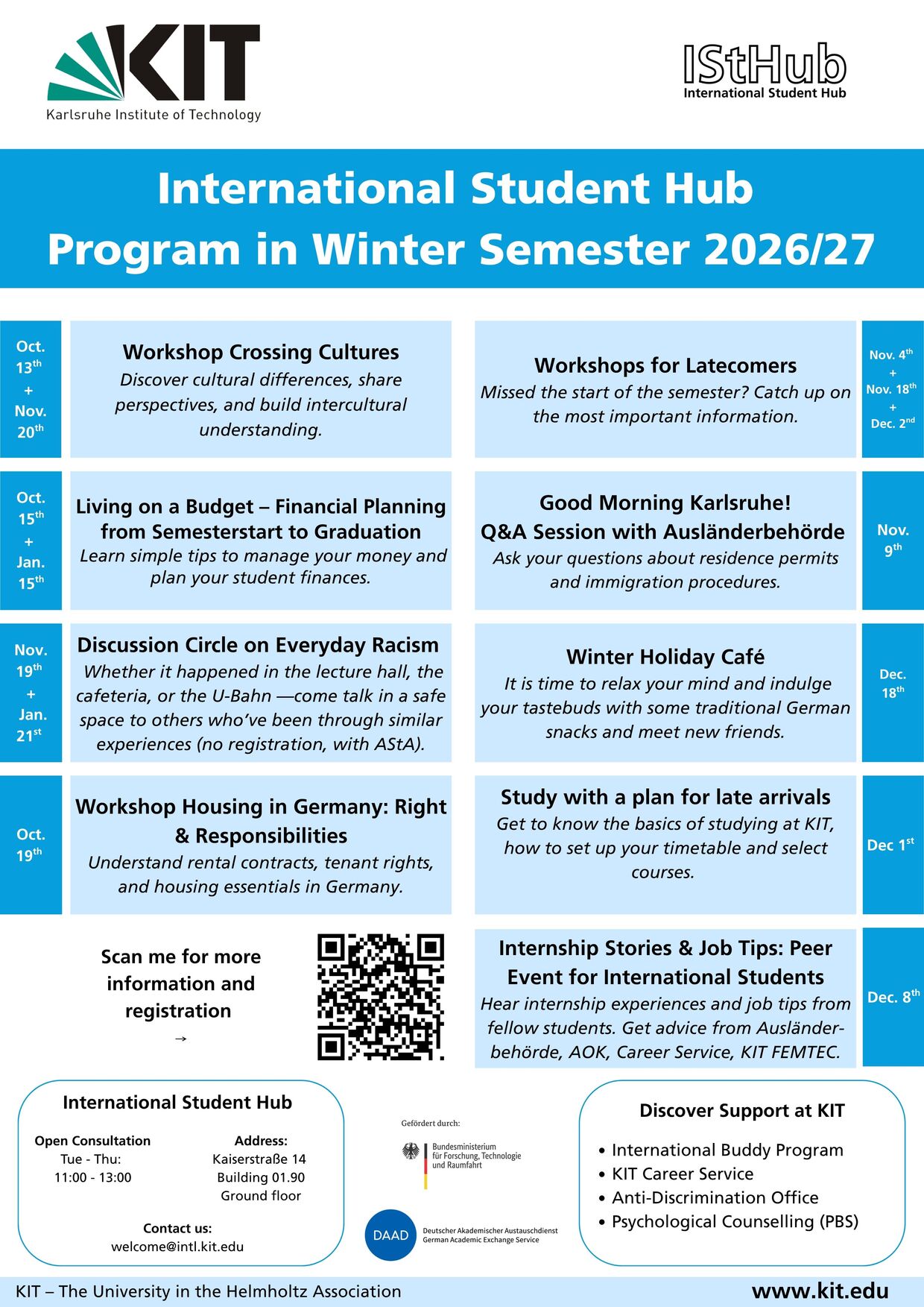 INTL Semesterprogramm für internationale Studierende im WS 2026/27 am KIT.