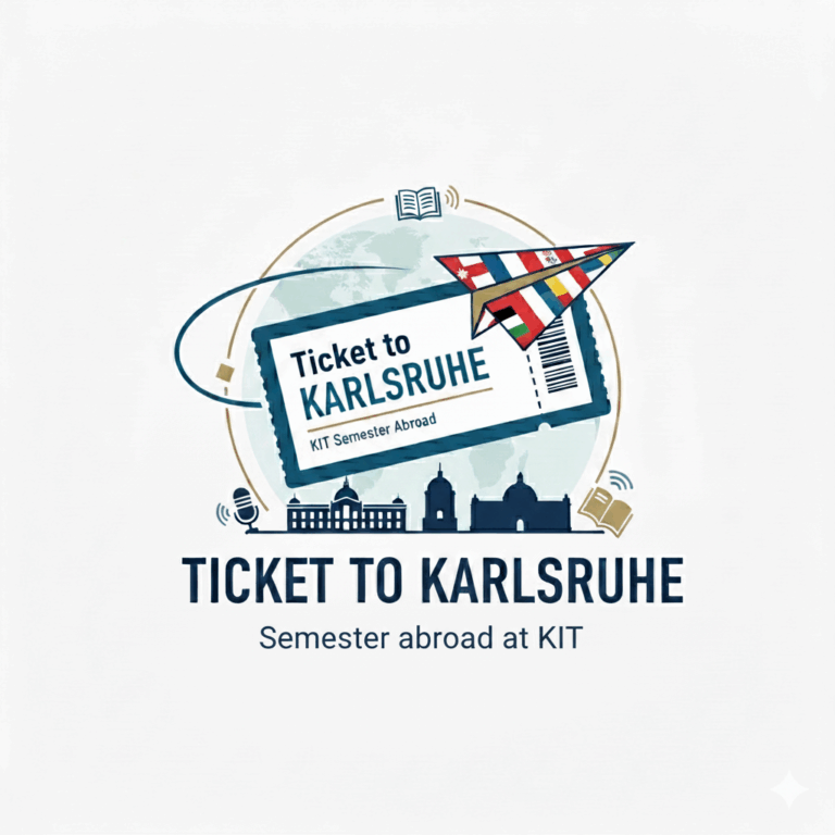 Logo Bild Podcast Ticket to Karlsruhe mit einem Flugzeug, einem Flugticket