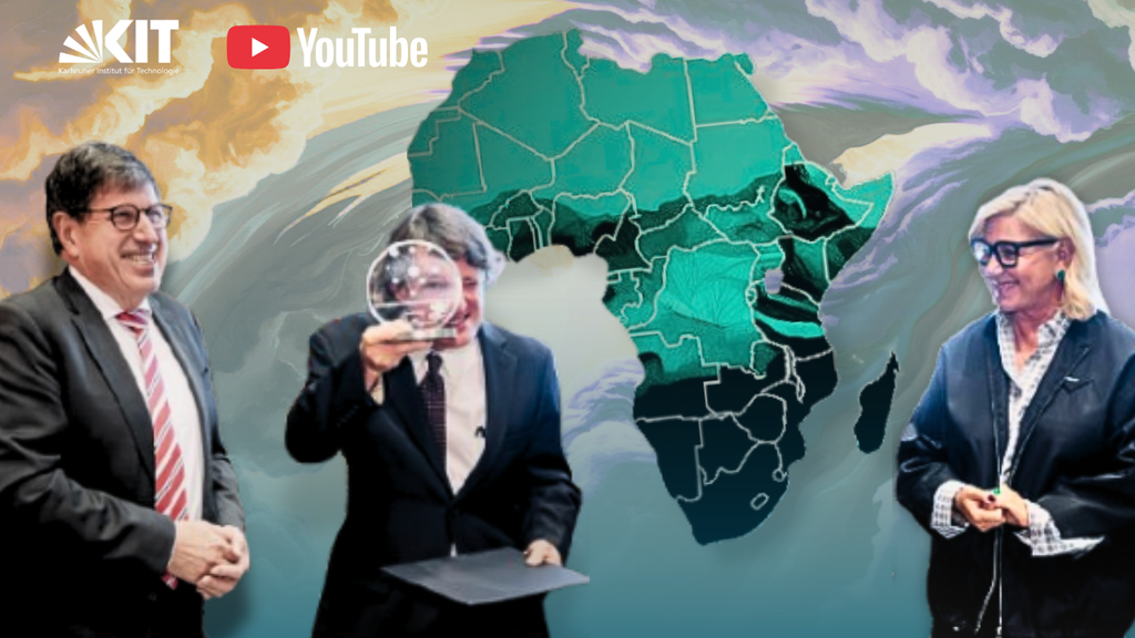 Three professionals in suits with a stylized Africa map background and KIT YouTube logo.